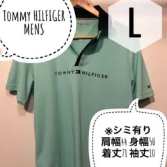 TOMMY HILFIGER メンズポロシャツ L ミントグリーン【C】のサムネイル