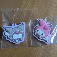 ホワイト＆ブラックエンジェルラバーチャーム　マイメロ　クロミ