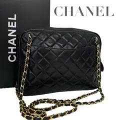 【美品】シャネル　マトラッセ　Wチェーン　トートバッグ　ラムスキン　黒　4920