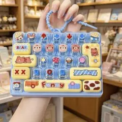 大型キーボードキーホルダー ASMR 26キー　ブルー　ストレス解消グッズ