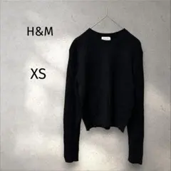 H&M＊ケーブルニット 【XS】ブラック 長袖 シンプル コンパクト 大人