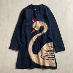 Little Marc Jacobs 白鳥 ニットワンピース kids ネイビーのサムネイル