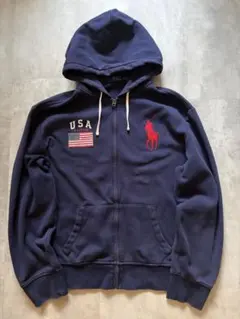 POLO RALPH LAUREN ジップパーカーUSAロゴ　星条旗