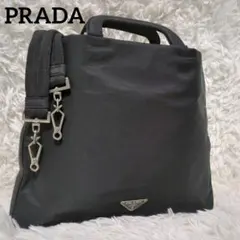 【希少・美品】プラダ☆ハンドバッグ ナイロン テスート 2way ショルダー 黒