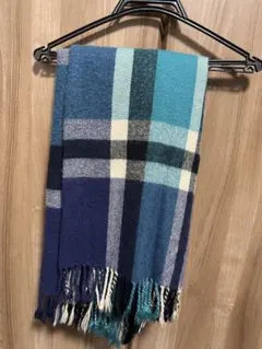 チェック柄フリンジマフラー