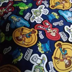 トイ・ストーリー 綿生地 ネイビーブルー45×110cm