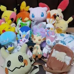 ポケモンぬいぐるみ　まとめ売り16点＆バック2点、クッション1点、計19点セット