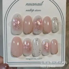 現品/ネイルチップ/桜ネイル/春ネイル/キラキラネイル/入学式ネイル