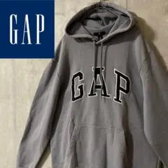 gapギャップパーカーフーディースウェットトレーナーフード付き灰色グレー刺繍ロゴ