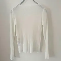 【美品】日焼け対策 ホワイト シアー長袖シャツ as know as 透け感あり