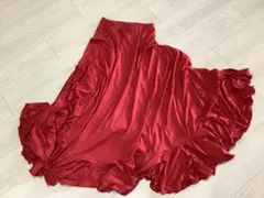 フラメンコ用スカート レッド 裾フリルのサムネイル