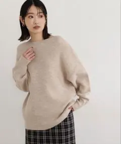 ナチュラルビューティーベーシック/ニュアンスボクシー畦ニット Mのサムネイル