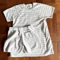 ジェラートピケ パイル ストライプ ルームウェアセット キッズS 110 120