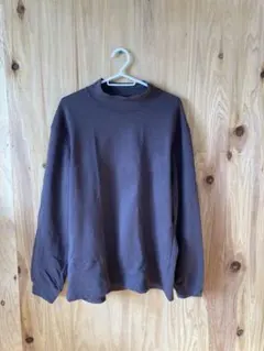 ブラッシュドモックネックTシャツ・長袖・パープル