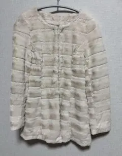 【美品】Propotion フェイクファーコート ホワイト Sサイズ秋冬アウター