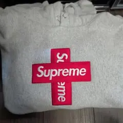 Supreme Cross Box Logo Hoodie グレーのサムネイル