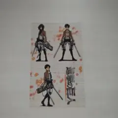 「進撃の巨人・ステッカーシール／エレン＋ミカサ＋リヴァイ＋タイトル」