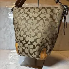 【美品】COACH コーチ トートバッグ バケツ型 6076 シグネイチャー