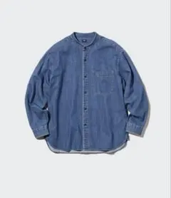 ユニクロ　デニムオーバーサイズスタンドカラーシャツ