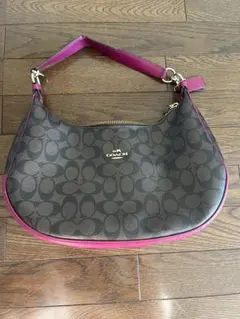 COACH ショルダーバッグ ダークブラウン/ピンク
