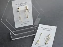 【ハンドメイド】銀河みたいなピアス／ゴールド【金具変更可】
