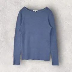 PLST/プラステ　リブニット　トップス　長袖　セーター　袖口スリット　M