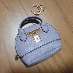 お値下げ中！バッグ型バッグチャーム　パープル/グレージュ