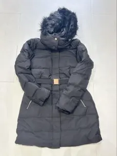 【7日まで限定値下げ】ZARA ベルト付きフードダウンジャケット Sサイズ　ザラ