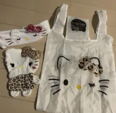 ハローキティ♡エコーバッグ♡ポーチ♡ヘアバンド♡ガチャセット♡レオパードひょう