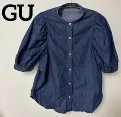 お値下げ終了　GU ジーユー　デニムボリュームスリーブブラウス　Mのサムネイル