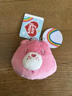 Care Bears ピンク　チャーム付きフェイス　マスコット　キーチェーン