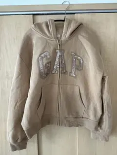 GAP ベージュ ジップアップパーカー