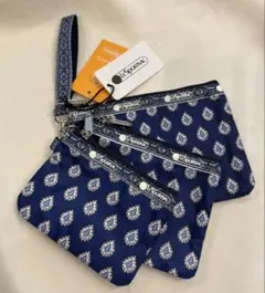 新品レスポートサックレゾリヴァード3連ポーチ