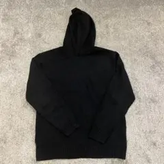 GU 黒 フード付き ニットセーター Lサイズ ブラック