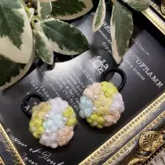 ぷっくり小花いっぱいのヘアゴム　春風