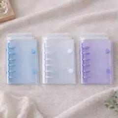 【青】A7 シール帳　透明 バインダー 台紙10枚付