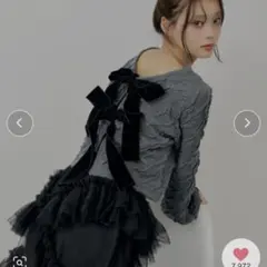 【SALON by Chico】前後2wayフロントリボン配色カーディガン