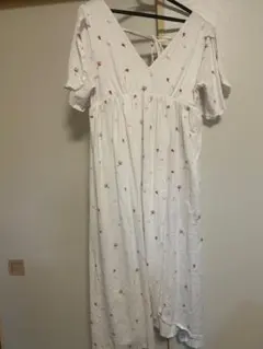 ジェラートピケ⭐︎さくらモチーフカシュクール風ワンピース