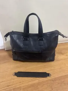 希少　CK カルバンクライン　ブラックレザー　ビジネスバッグ