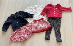 女の子 80cm コーディネート 上下6着セット: ミキハウス、プチバトー等