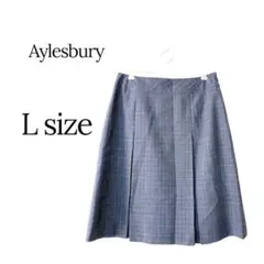 Aylesbury東京スタイル ウール100％チェックフレアスカートのサムネイル