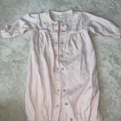 ピンクのウサギ刺繍ロンパース familiar