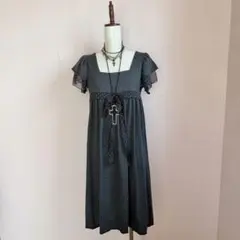 ドット柄レース付きワンピース　フェアリーグランジ　coquette 平成レトロ