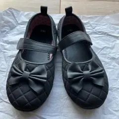 フォーマルシューズ 19.0cm 黒 リボン付き