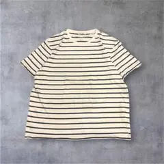 ZARA ザラ ボーダー Tシャツ XL 白 紺 綿100% シティボーイ 古着のサムネイル