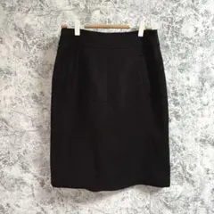 ナチュラルビューティーベーシック　タイトスカート　ひざ丈【M】ブラック　大人上品