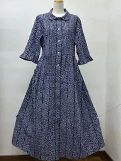 着物リメイク 有松絞りワンピース 前ボタン Lサイズ - メルカリ