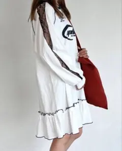 ♥️ Kutir レース切り替えフリルミニワンピ フリーサイズ