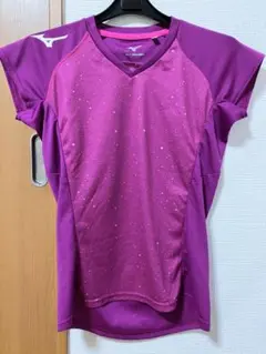 Mizuno ピンク Vネック Sサイズ スポーツウェア