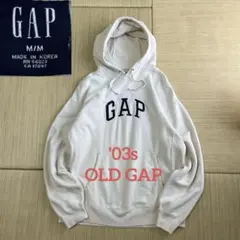 00s オールドギャップ GAP リバースウィーブ ロゴ パーカー ベージュ M